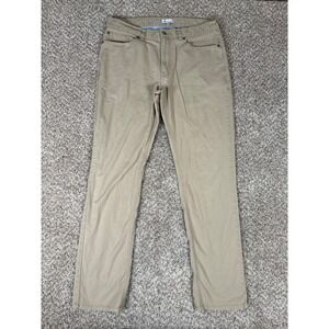 Peter Millar Pants Mens 36 Beige Straight Leg Cotton Twill 5-Pocket 36x32